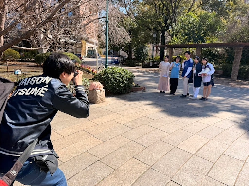 屋外撮影の様子